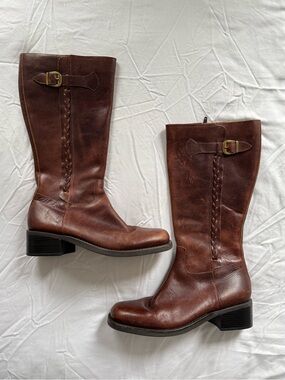 Nicole Belted Zip Up Campus Boots 9.5M